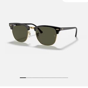 Ray Ban polarized clubmaster- polished black on gold